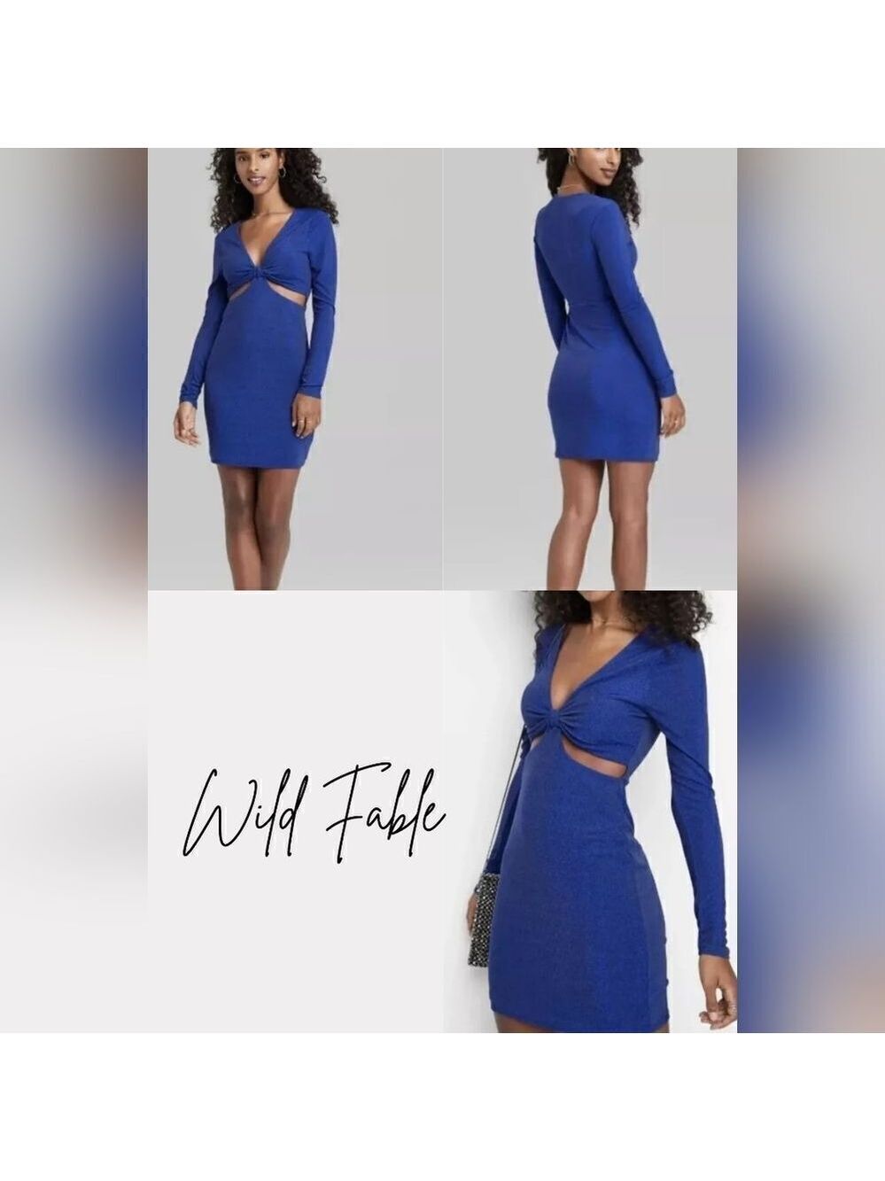 Wild Fable Blue Long Sleeve Dress Medium